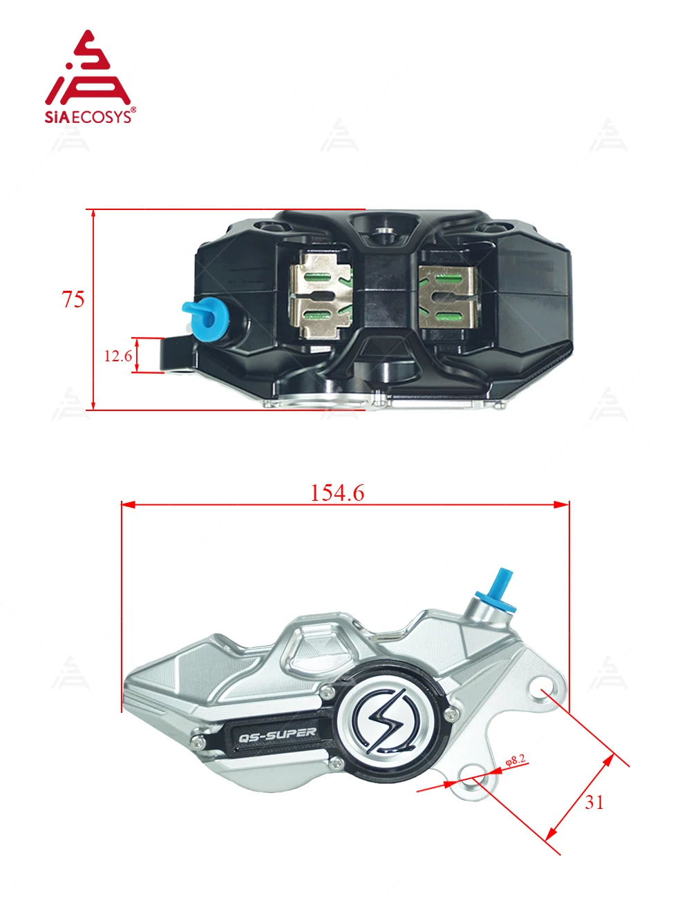 Forged Front Brake Caliper 4 Piston - Комплект 4-поршневых кованых алюминиевых тормозных суппортов